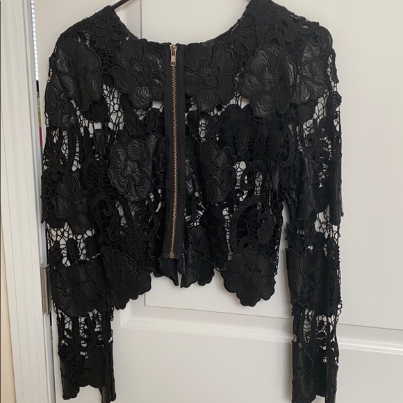 Leather/Lace Cropped top! - Picture 2 of 4